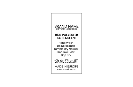 Tekstilės gaminių priežiūros etiketės Modelis TC-M182