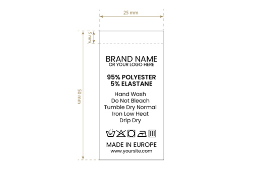 Tekstilės gaminių priežiūros etiketės Modelis TC-M182