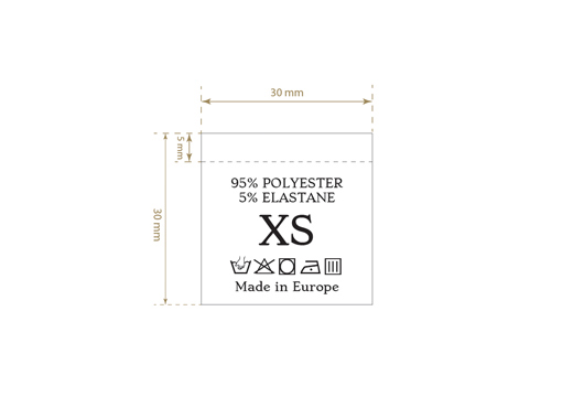 Tekstilės gaminių priežiūros etiketės Modelis TC-M189