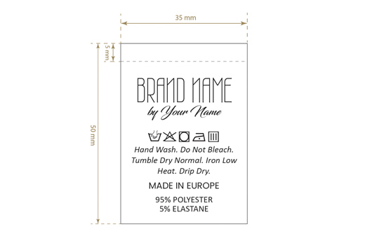 Tekstilės gaminių priežiūros etiketės Modelis TC-M197