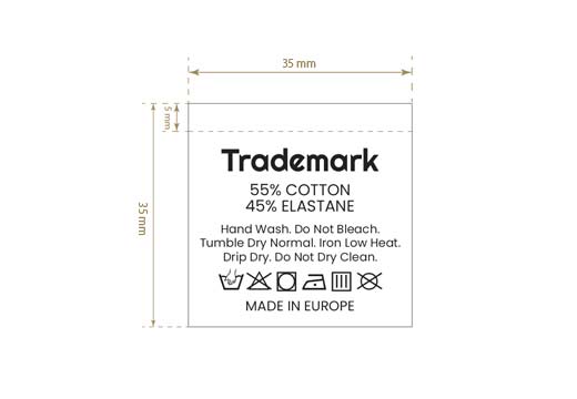 Tekstilės gaminių priežiūros etiketės Modelis TC-M399