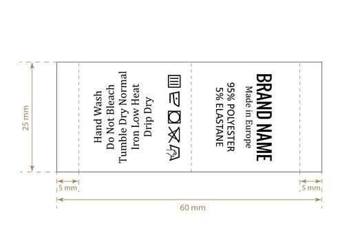 Tekstilės gaminių priežiūros etiketės Modelis TC-M25