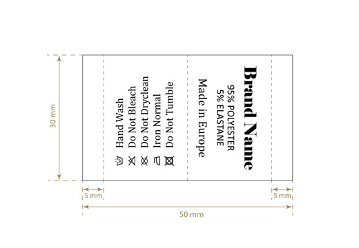 Tekstilės gaminių priežiūros etiketės Modelis TC-M29